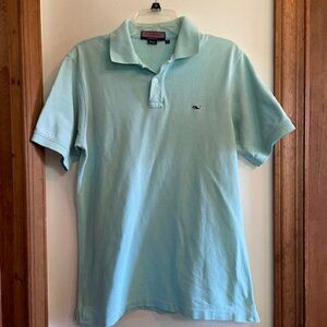 VINEYARD VINES Heritage Pique Cotton Polo Blue Shirt Men Small